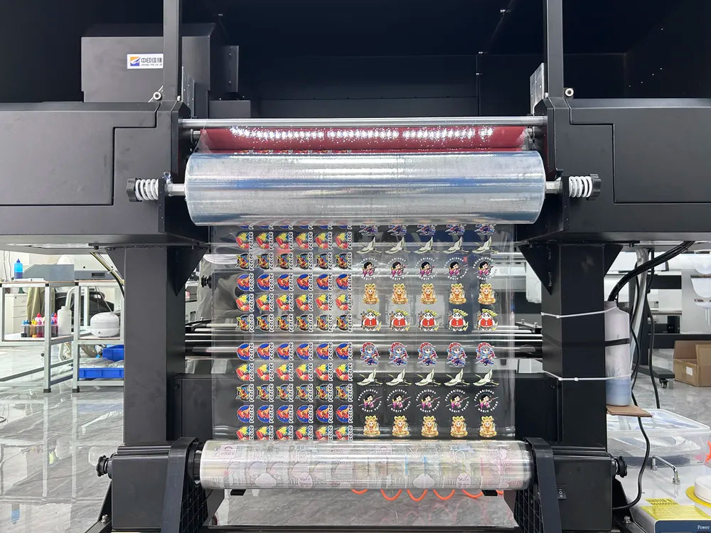 uvdtf600 double-roller sync. laminating structure