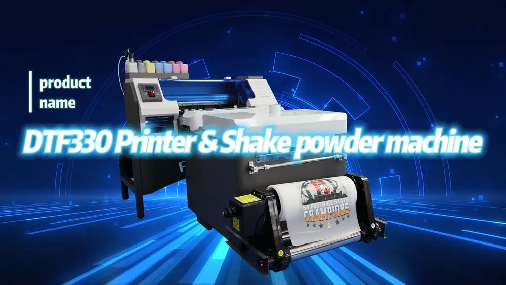 dtf330 printer and 35cm powder shaker video cover 1