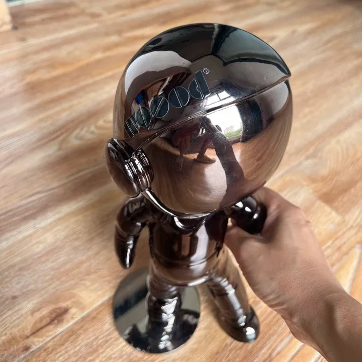 example of using uv dtf stickers on metal statue