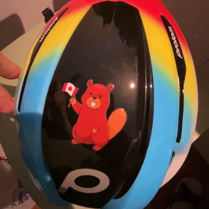 example of using uv dtf stickers on helmets